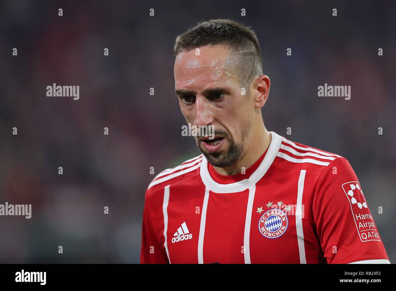 Firo: Fuvuball, Calcio: 22.09.2017 1. Bundesliga, stagione 2017/2018: FC Bayern Munich - VfL Wolfsburg, FCB, Franck Ribery (Monaco di Baviera), Ritratto, gesto | Utilizzo di tutto il mondo Foto Stock