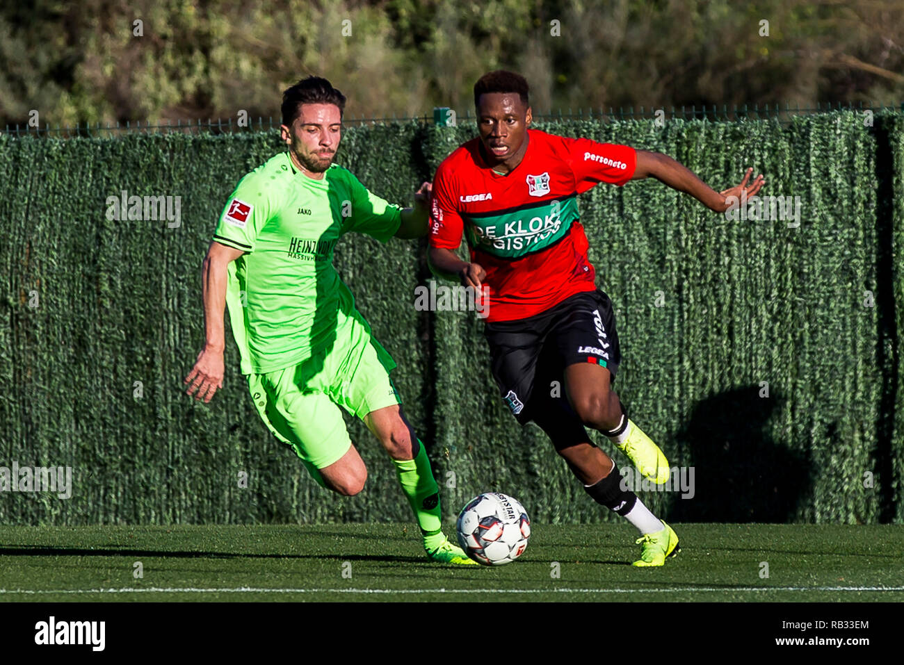Estepona, Spagna. 06 gen 2019. ESTEPONA - 06-01-2019, calcio olandese Keuken Kampioen divisie Stagione 2018 / 2019. NEC player Jonathan Okita durante il match NEC - Hannover 96. Credito: Pro scatti/Alamy Live News Foto Stock