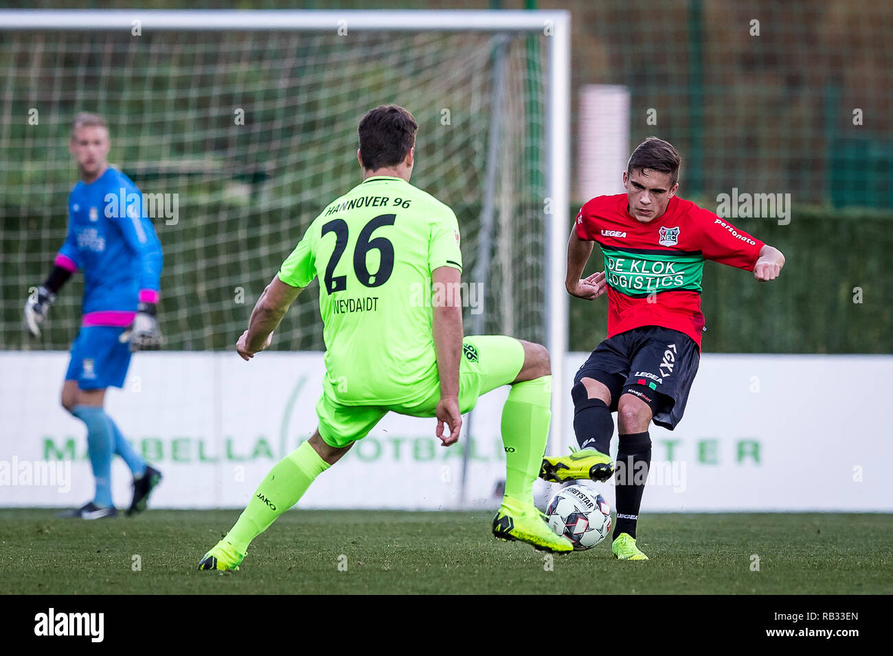 Estepona, Spagna. 06 gen 2019. ESTEPONA - 06-01-2019, calcio olandese Keuken Kampioen divisie Stagione 2018 / 2019. Bart van Rooij durante il match NEC - Hannover 96. Credito: Pro scatti/Alamy Live News Foto Stock