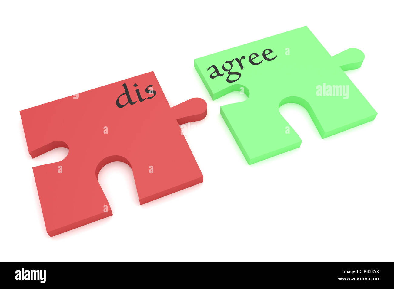 Convincente: Rosso e Verde d'accordo o in disaccordo i pezzi del puzzle, 3d illustrazione Foto Stock Convincente: Rosso e Verde d'accordo o in disaccordo i pezzi del puzzle, 3d illustrazione Foto Stock