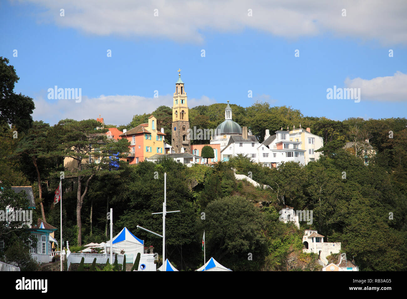 Portmeirion Village, Gwynedd, il Galles del Nord, Wales, Regno Unito Foto Stock