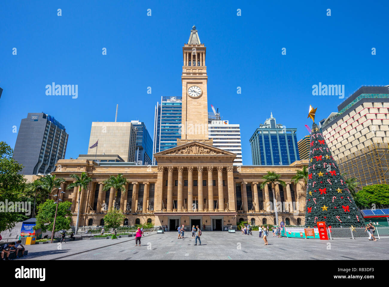 Brisbane, Australia - 21 dicembre 2018: Brisbane City Hall, sede di Brisbane City Council, situato a King George Square Foto Stock