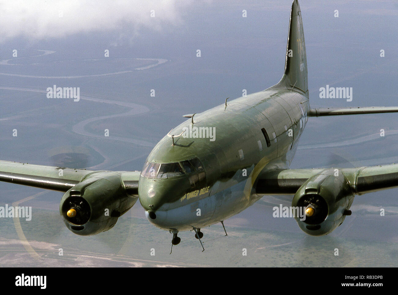 Curtiss C-46 Commando per il trasporto aereo militare Foto Stock