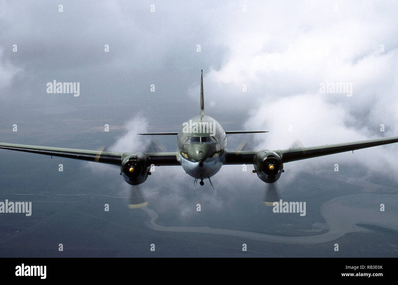 Curtiss C-46 Commando per il trasporto aereo militare Foto Stock