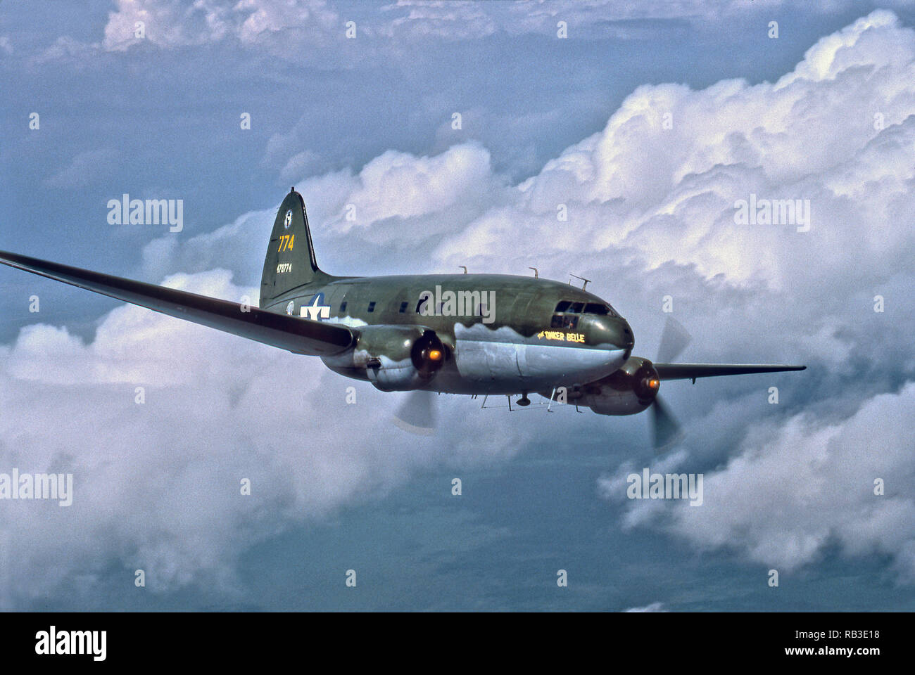 Curtiss C-46 Commando per il trasporto aereo militare Foto Stock