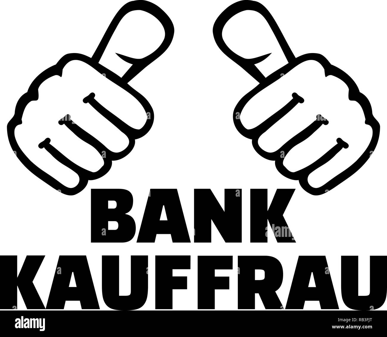 Banchiere femmina o impiegato di banca pollice in tedesco Illustrazione Vettoriale