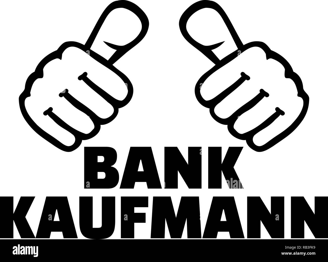 Banchiere maschio o impiegato di banca pollice in tedesco Illustrazione Vettoriale