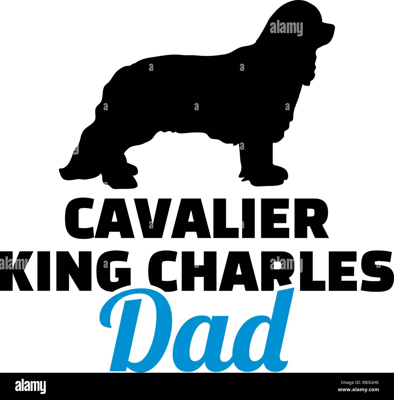 Cavalier King Charles papà blu Illustrazione Vettoriale
