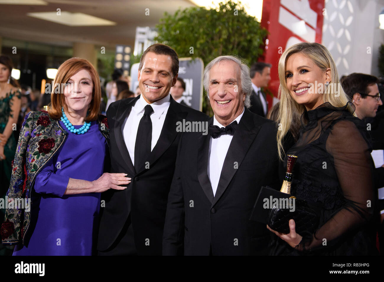 Stacey Weitzman, Anthony Scaramucci, Golden Globe nominee Henry Winkler e Deidre sfera frequentare la 76th Annuale di Golden Globe Awards presso il Beverly Hilton di Beverly Hills, CA domenica 6 gennaio 2019. Foto Stock