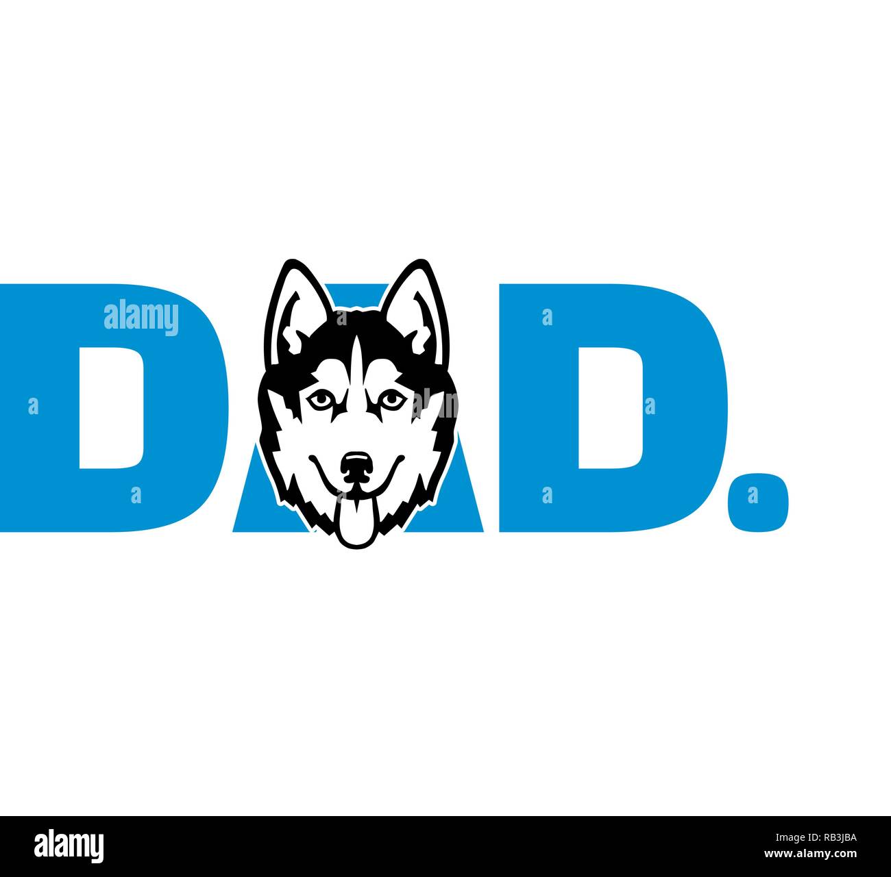 Husky migliori papà mai slogan Illustrazione Vettoriale