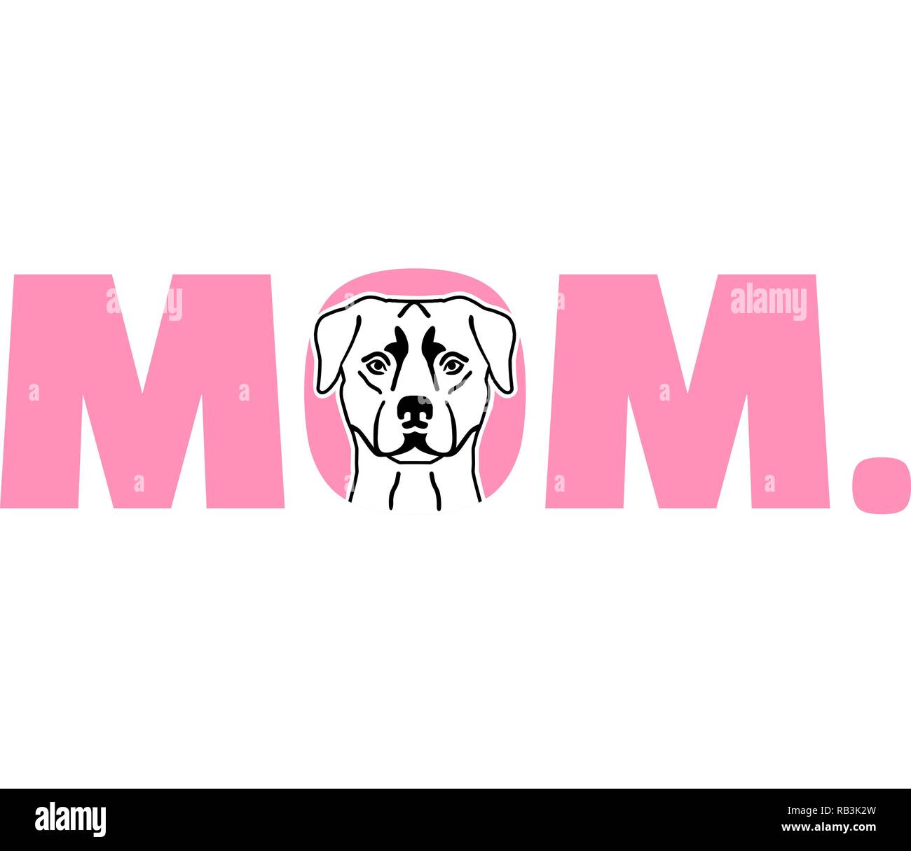 Rottweiler best mom mai slogan Illustrazione Vettoriale