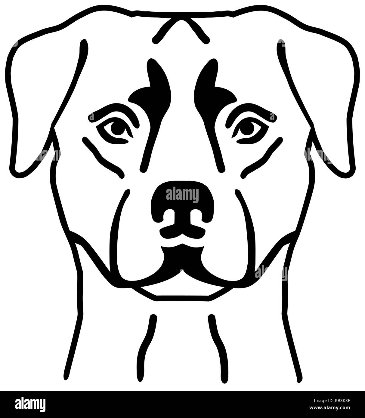 Rottweiler capo bianco e nero Illustrazione Vettoriale