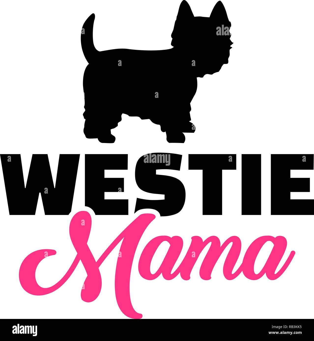 Westie best mom in tedesco Illustrazione Vettoriale