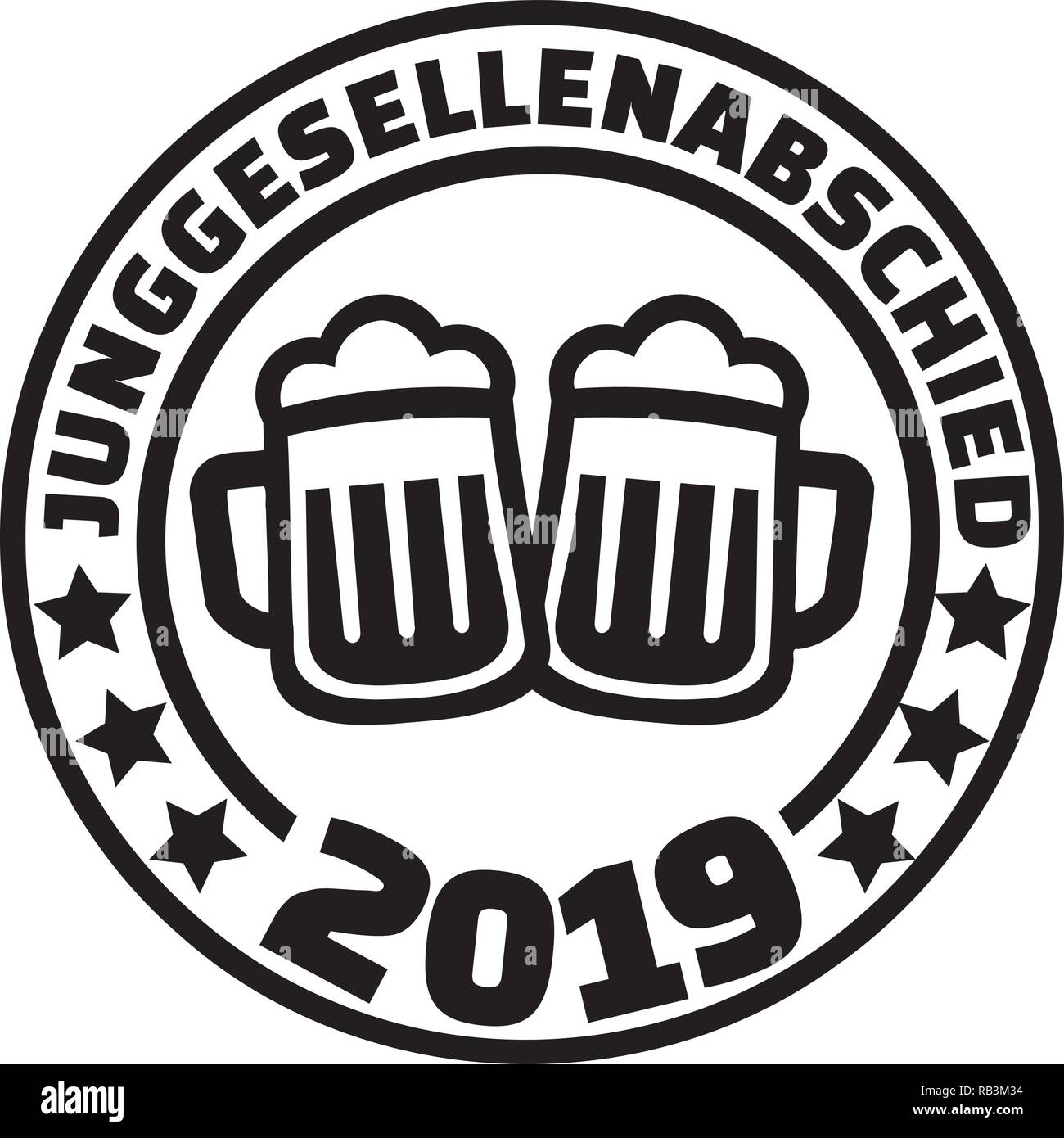 Feste di addio al celibato notte 2019 birra tedesca festa di laurea Illustrazione Vettoriale