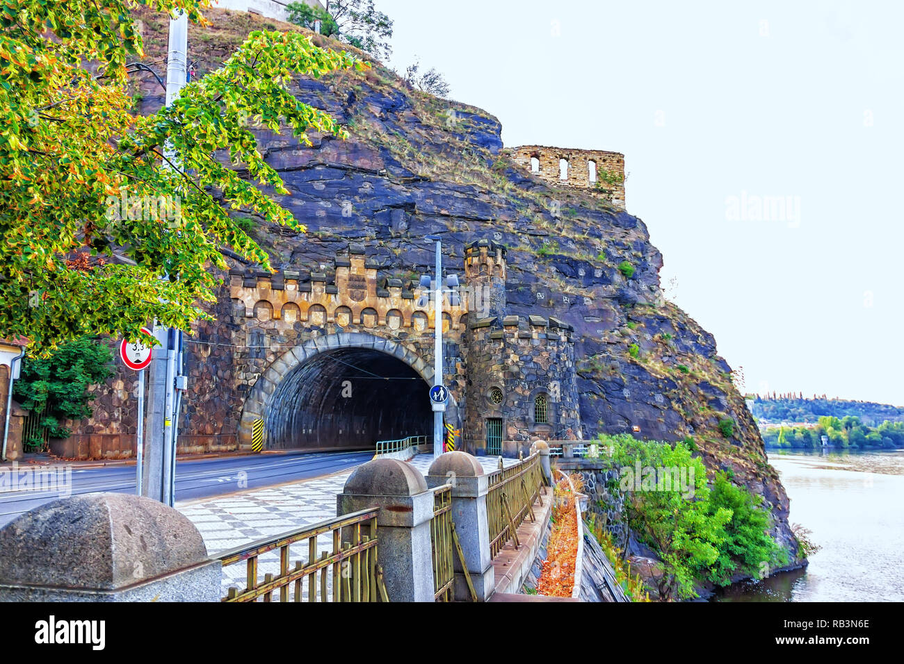 Rovine di Libuse il bagno con il tunnel, Praga, Repubblica Ceca Foto Stock