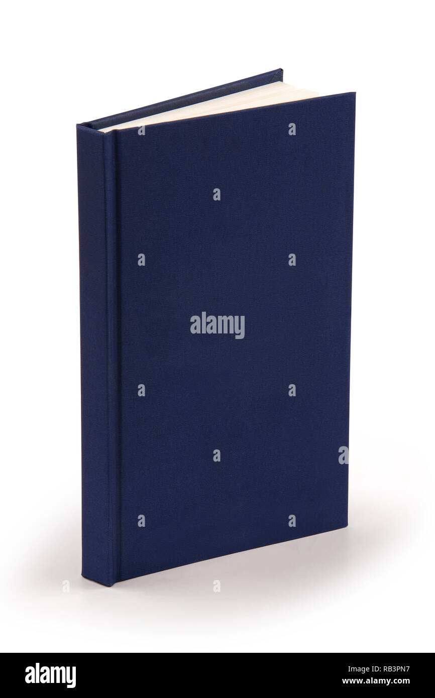 Navy Blue book con vuoto hard cover - percorso di clipping Foto Stock