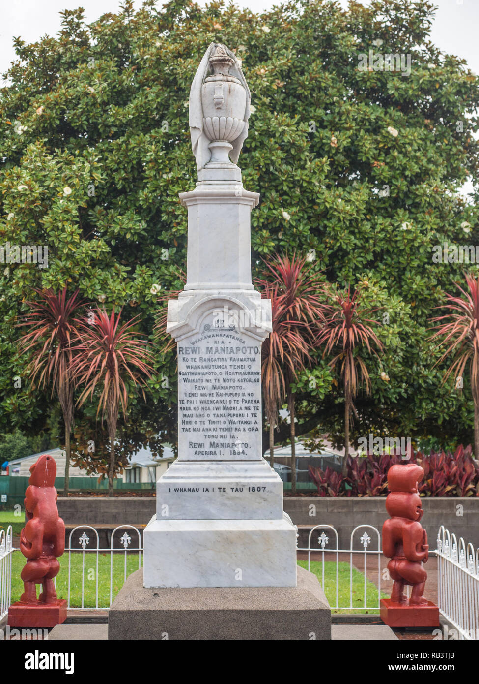 Rewi Maniapoto Memorial e di riserva, Kihikihi, Waipa distretto, Nuova Zelanda Foto Stock