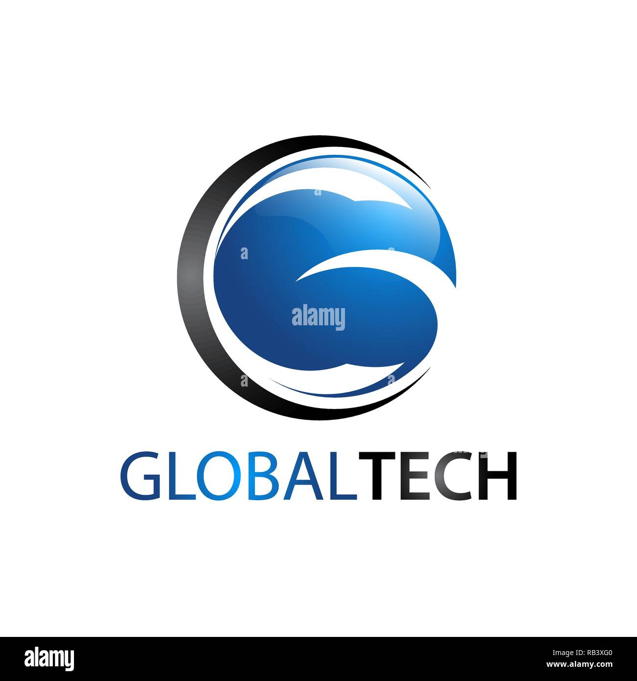 Global Tech cerchio lettera logo G concept design idea Illustrazione Vettoriale