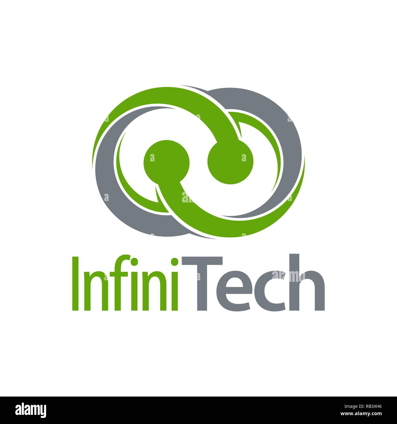 La tecnologia verde natura logo infinity concept design template idea Illustrazione Vettoriale
