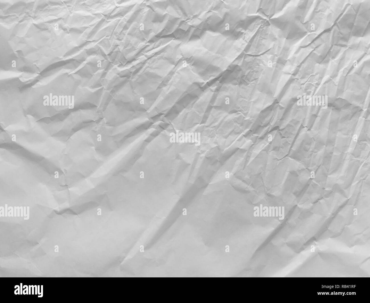 Crumpled imballaggio bianco di Grana carta Foto Stock