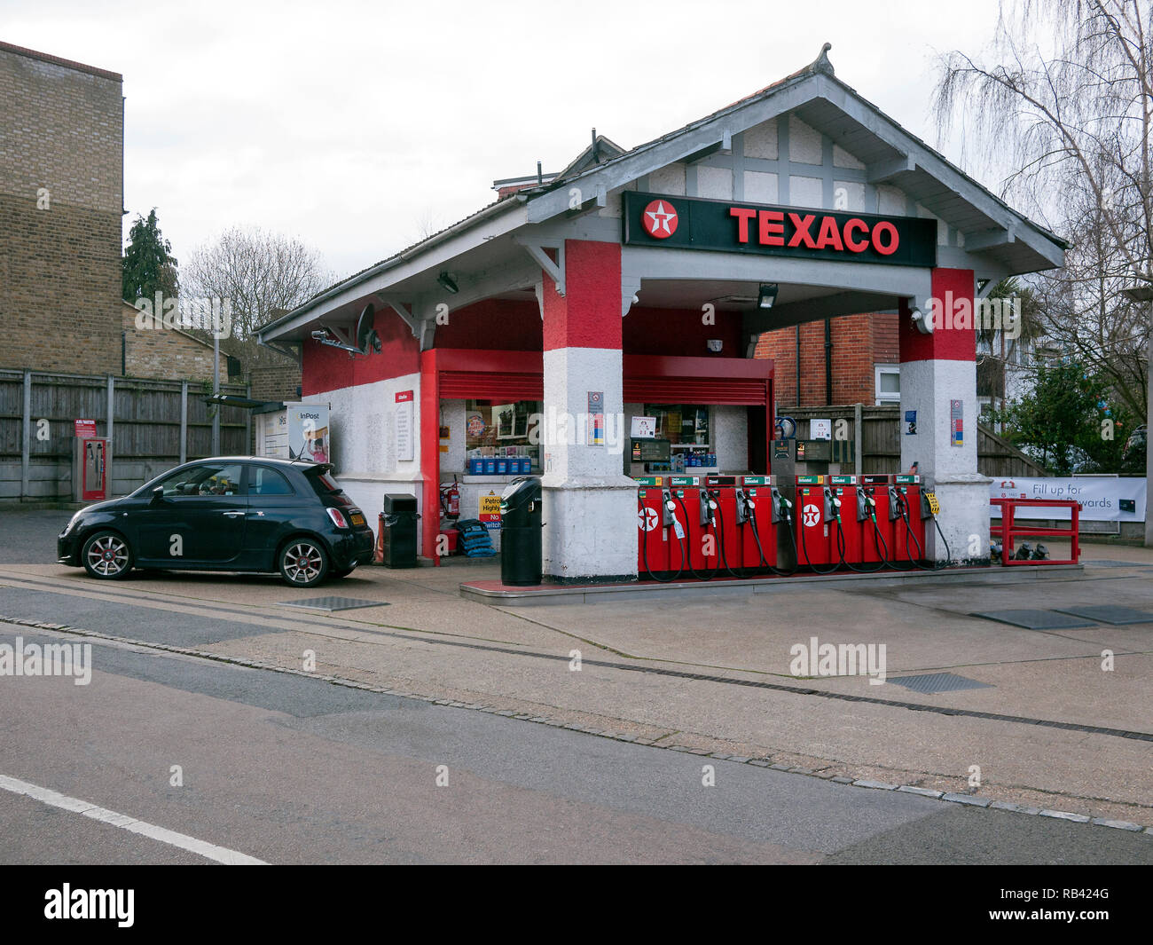 Texaco stazione di riempimento Sheen London REGNO UNITO Foto Stock