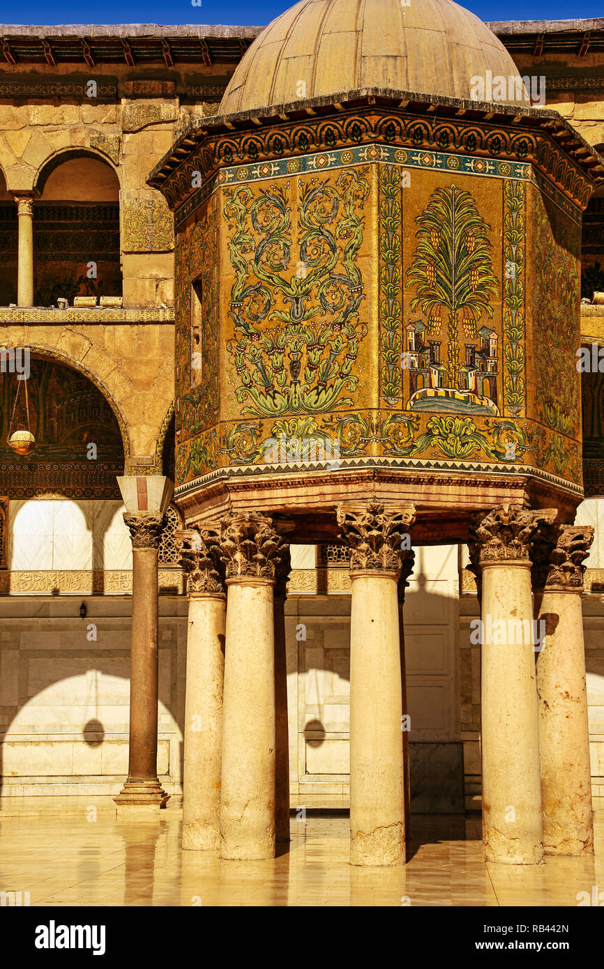 La Moschea Ummayad o Grande Moschea di Damasco. Siria, Medio Oriente Foto Stock