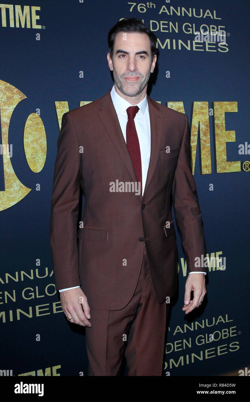 Los Angeles, CA, Stati Uniti d'America. Gen 5, 2019. Sacha Baron Cohen presso gli arrivi per SHOWTIME Golden Globe Nomination celebrazione, Sunset Tower Hotel di Los Angeles, CA, 5 gennaio 2019. Credito: Priscilla concedere/Everett raccolta/Alamy Live News Foto Stock