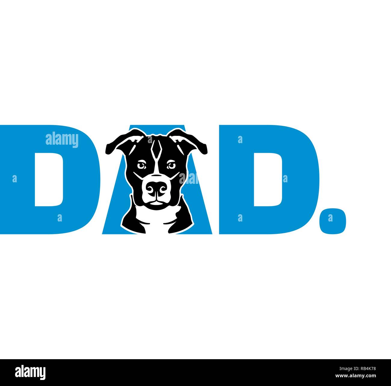 Pit Bull Terrier miglior papà mai slogan Illustrazione Vettoriale