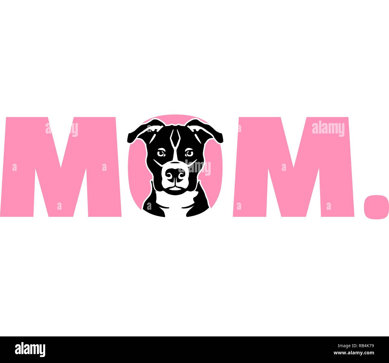 Pit Bull Terrier best mom mai slogan Illustrazione Vettoriale