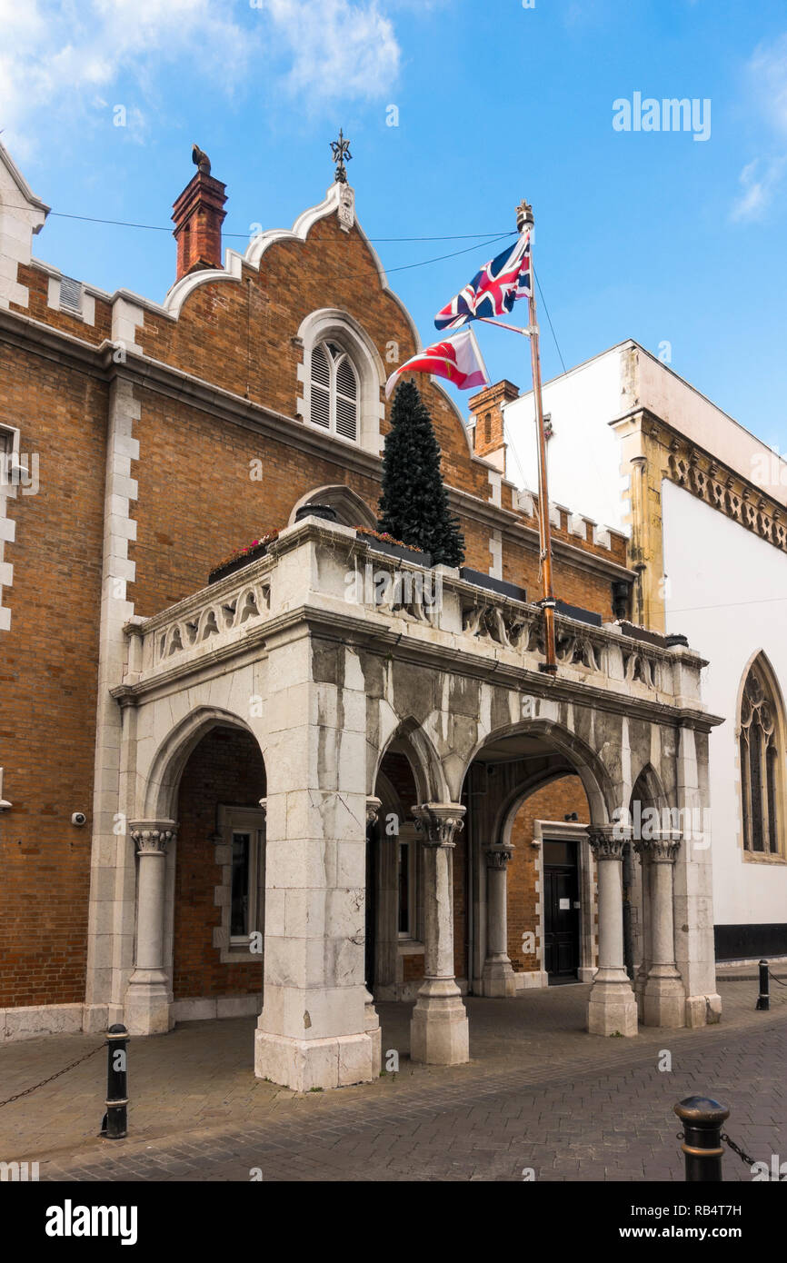 L'edificio conventuale,residenza ufficiale del Governatore di Gibilterra, Oltremare territorio britannico, Regno Unito Regno Unito Foto Stock