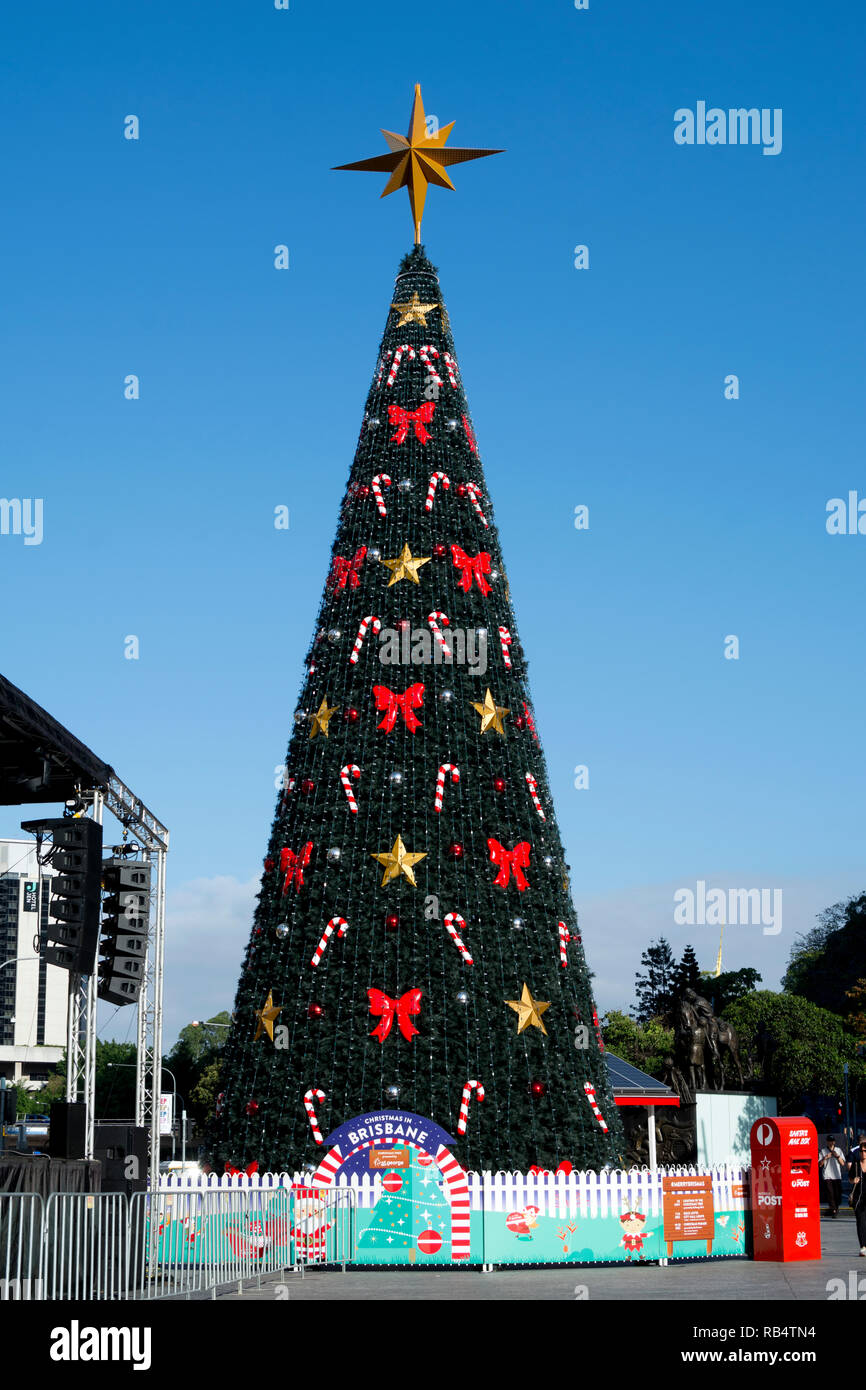 L'albero di Natale in King George Square, Brisbane, Queensland, Australia Foto Stock