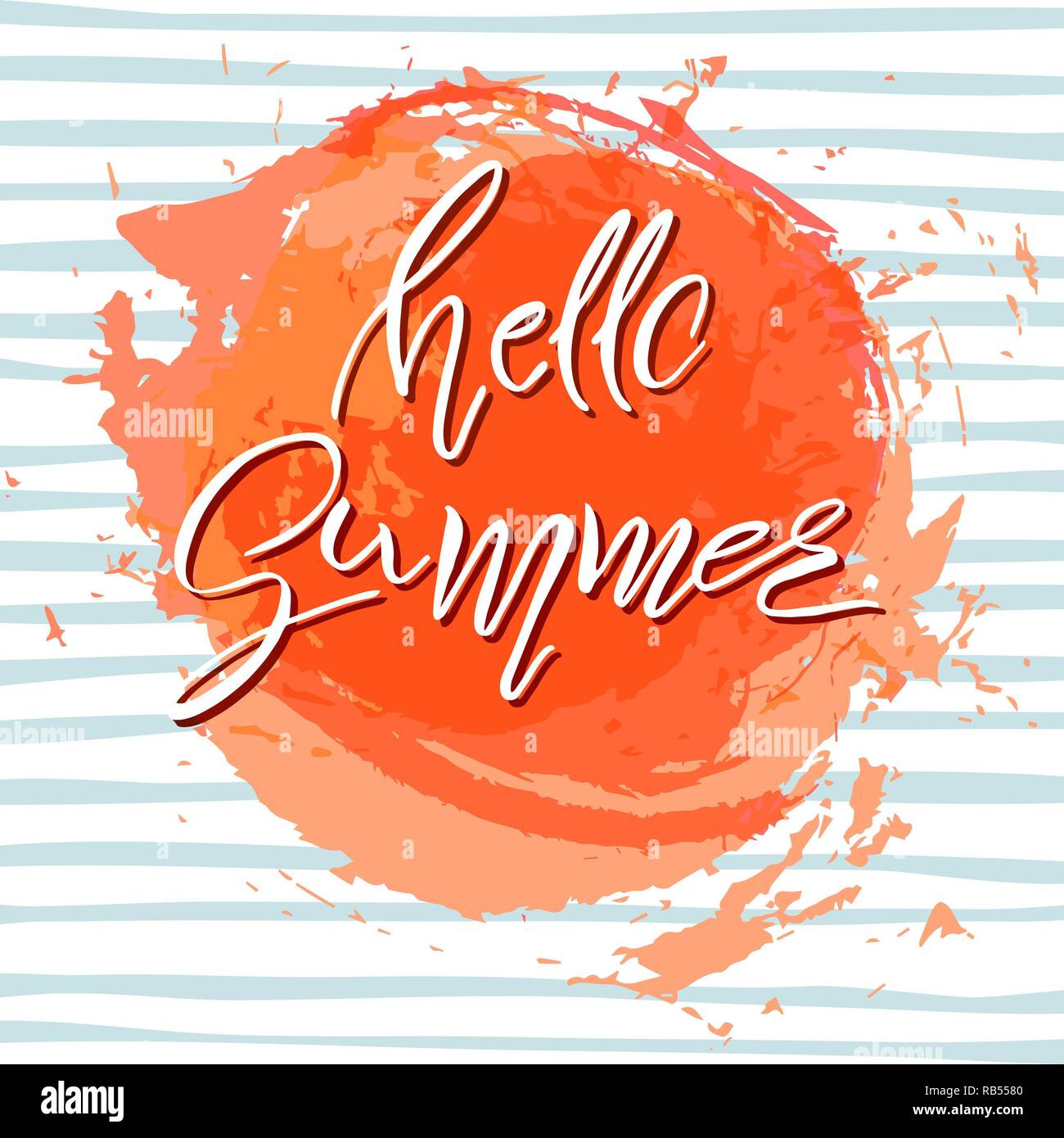 Estate sfondo astratto. Le lettere scritte su uno sfondo di colore arancione sun. Illustrazione Vettoriale Illustrazione Vettoriale