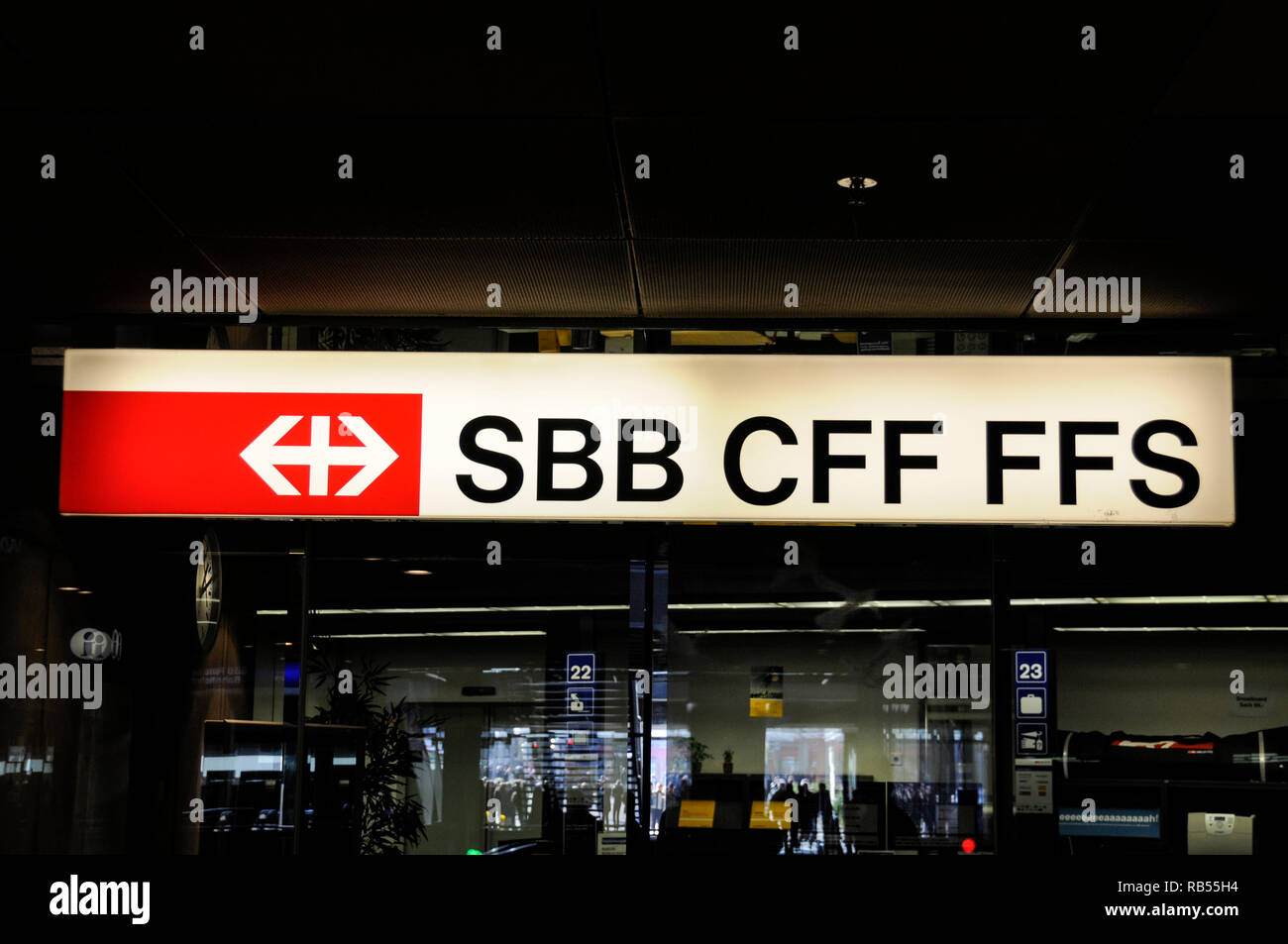 Swiss National Railway sign in Svizzera Foto Stock