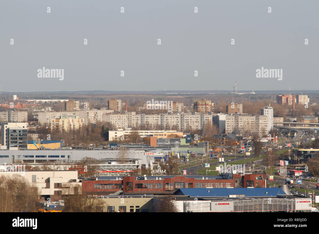 Bellissima vista sui tetti della città di Riga. Situato in Lettonia. Foto Stock