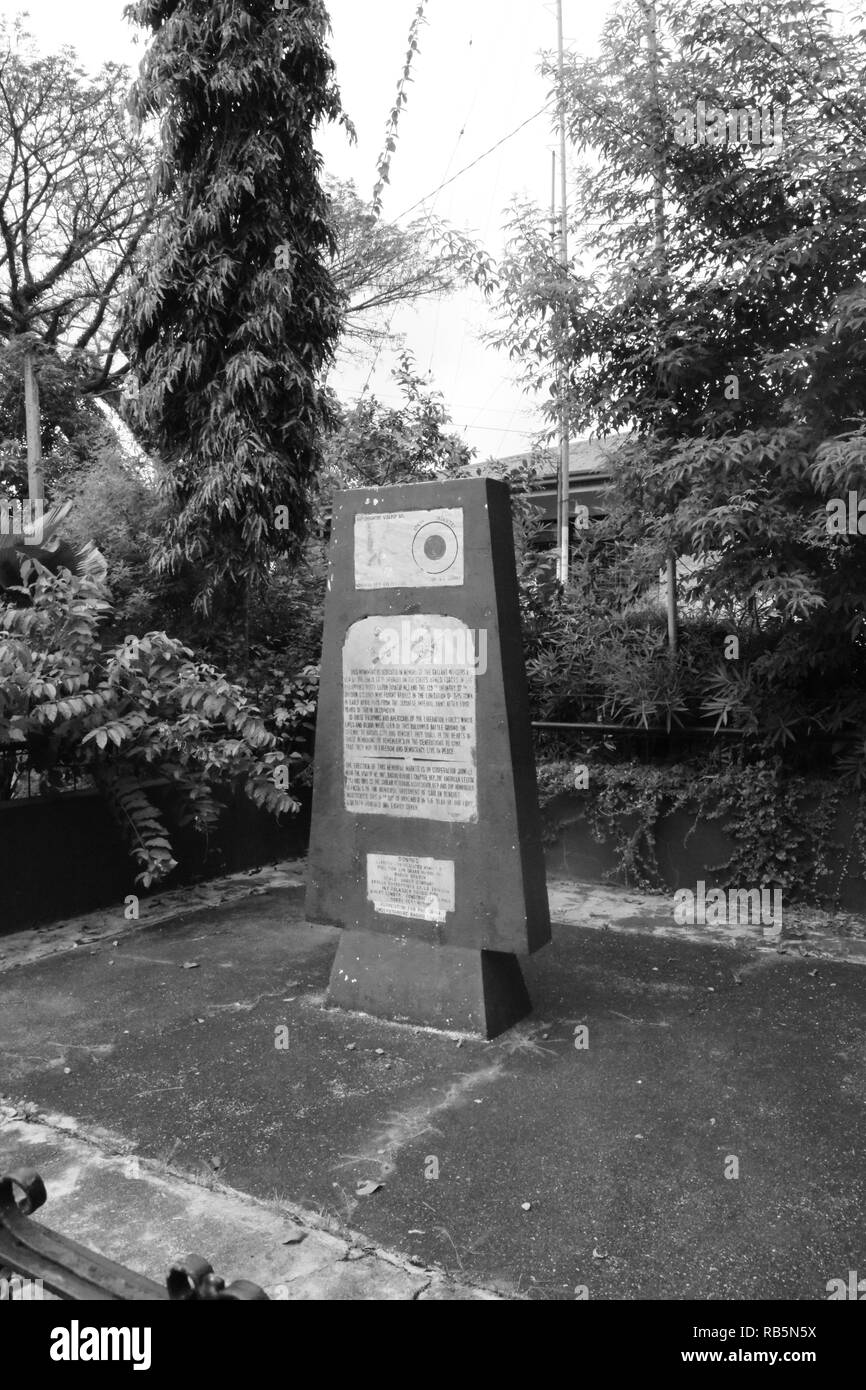 Dettaglio dell'iscrizione il Memoriale dei Veterani del 66° Fanteria, le forze armate degli Stati Uniti hanno nelle Filippine, Nord Luzon (USA-FIP. NL) Foto Stock
