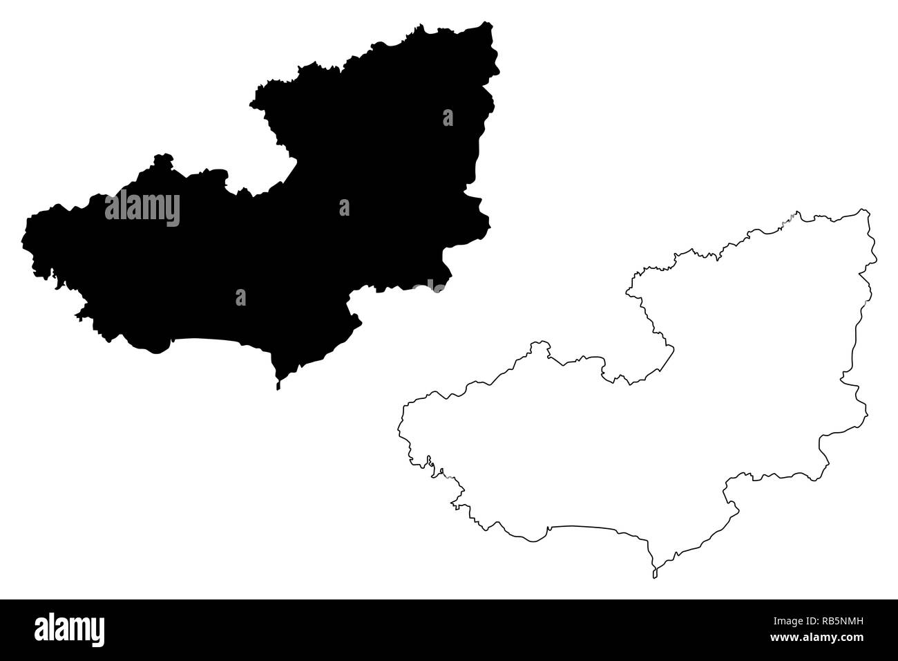 Provincia di Lam Dong (Repubblica socialista del Vietnam, suddivisioni del Vietnam) mappa illustrazione vettoriale, scribble schizzo Tinh Lam Dong mappa Illustrazione Vettoriale