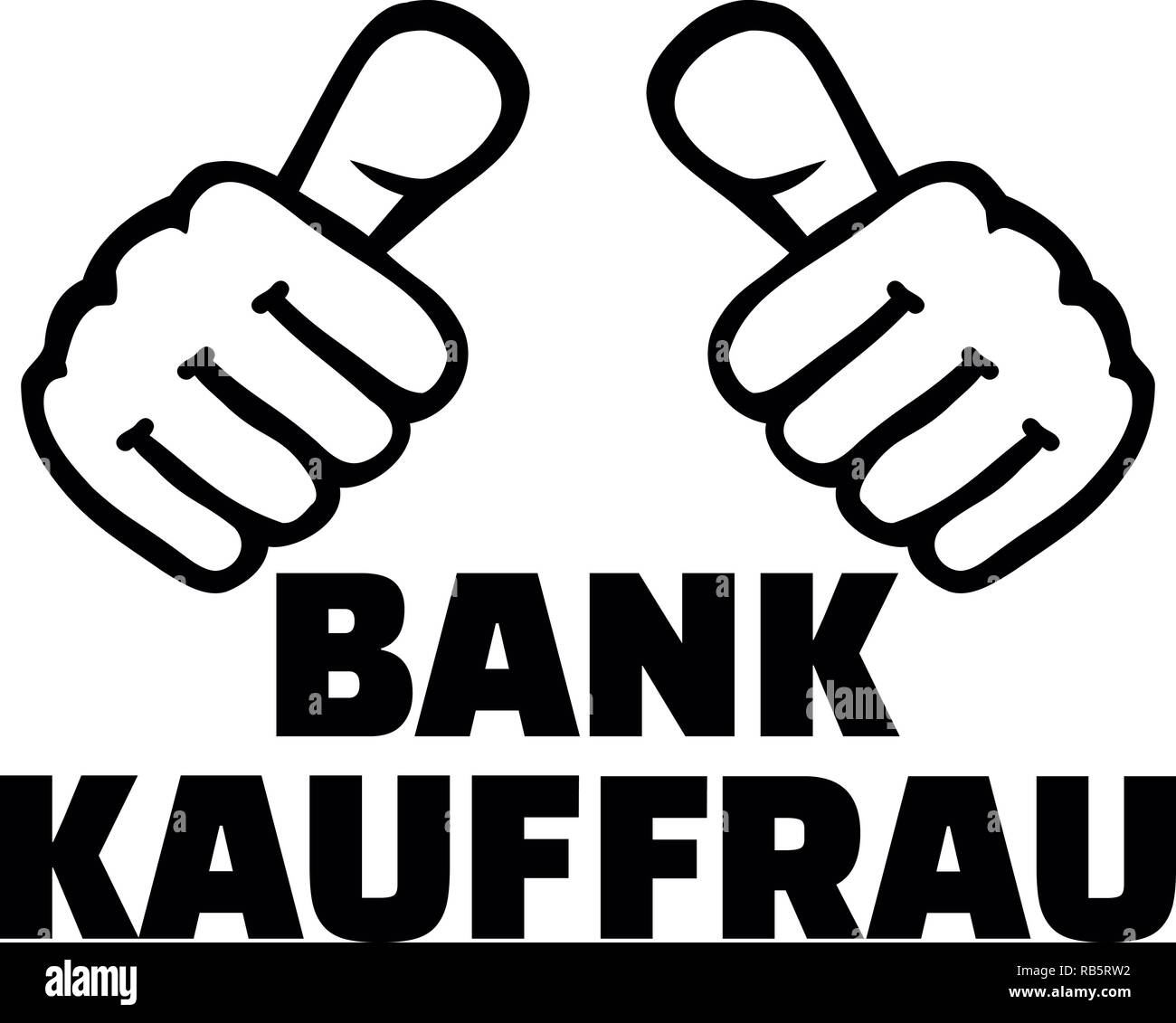Banchiere femmina o impiegato di banca pollice in tedesco Foto Stock