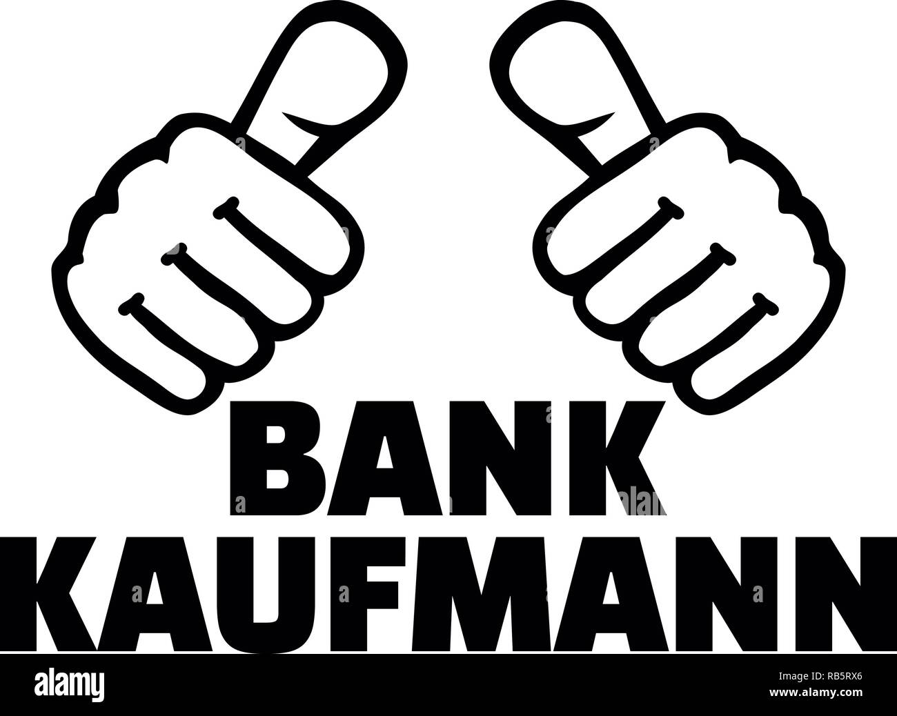 Banchiere maschio o impiegato di banca pollice in tedesco Foto Stock