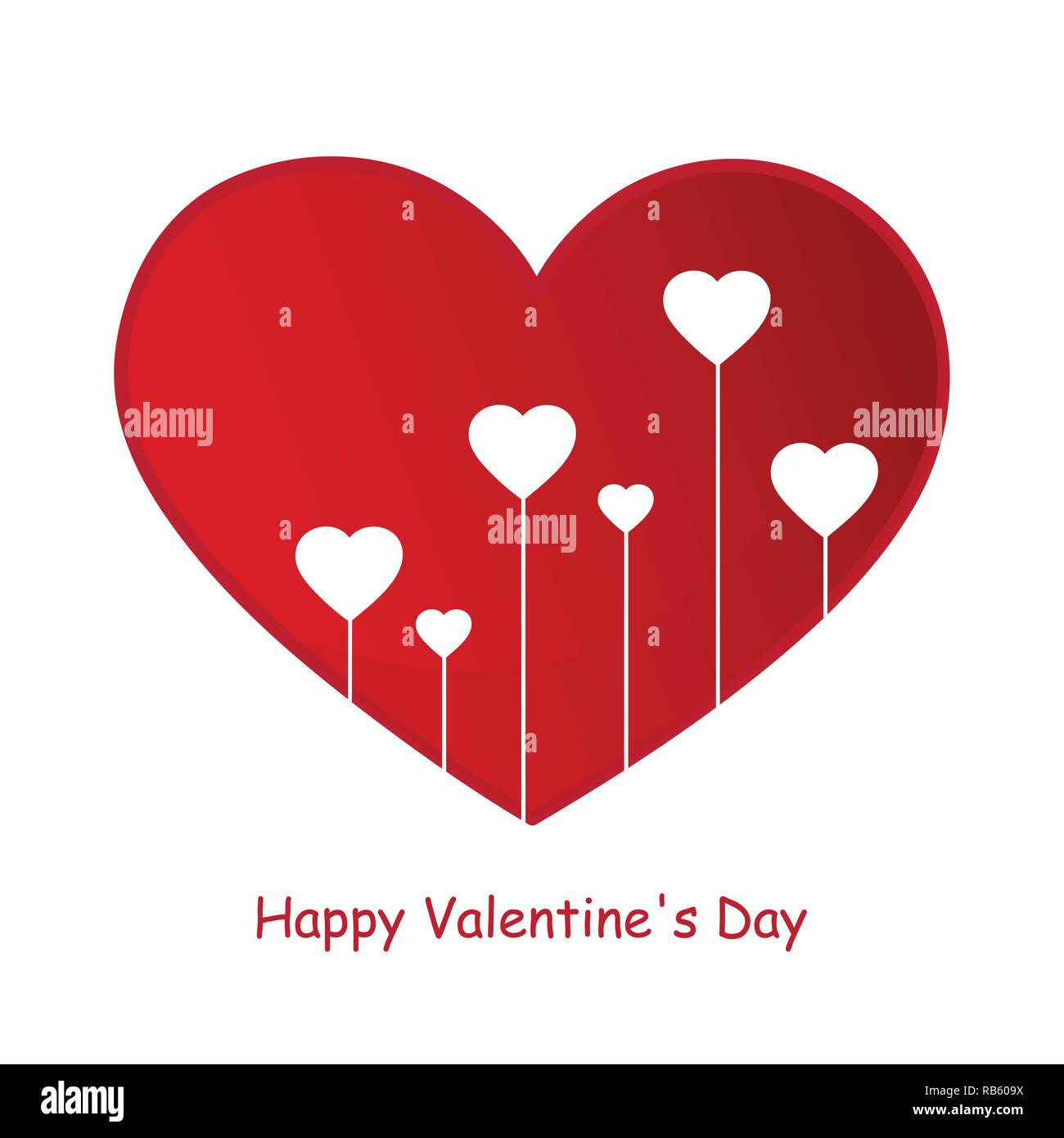 Felice il giorno di San Valentino decorazione di cuore isolato su sfondo bianco illustrazione vettoriale EPS10 Illustrazione Vettoriale