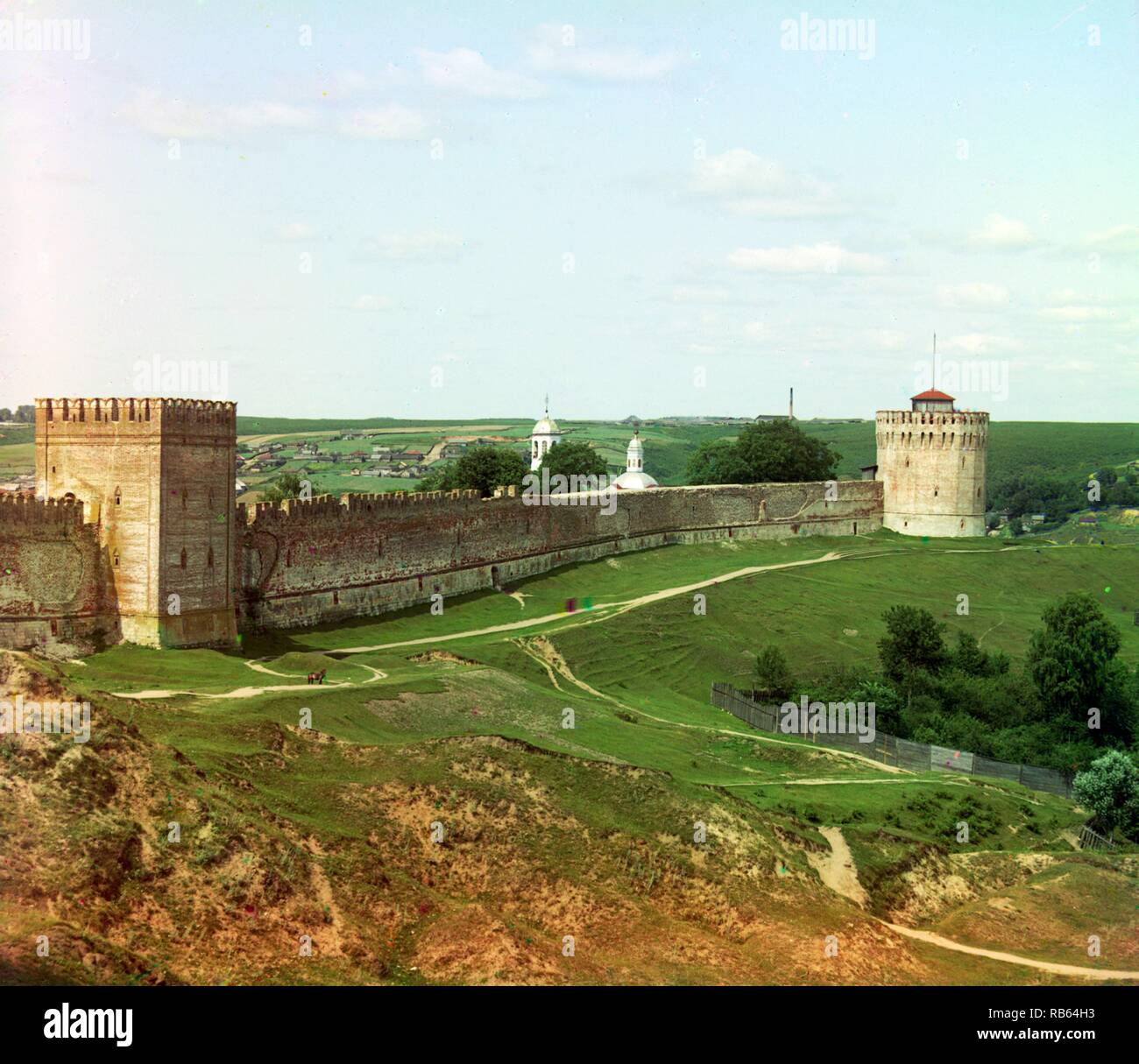 Muro di fortificazione con torre Veselukha. Smolensk di Sergei Mikhailovich Prokudin-Gorskii, 1863-1944, fotografo. Pubblicato 1910 Foto Stock