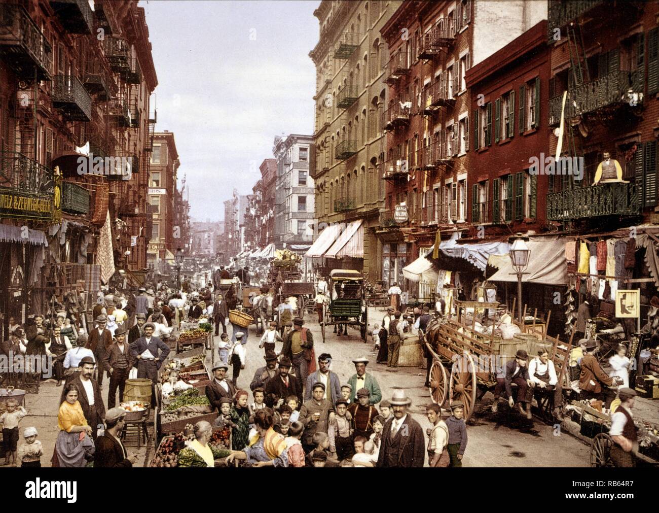 Il Mulberry Street, New York City Foto Stock