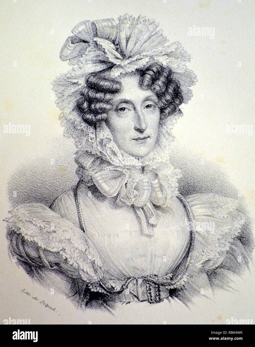 Maria Amalia di Napoli e di Sicilia (1782-1866) regina consorte di Louis Philippe I di Francia 1830-1848. Litografia, Parigi, c1840. Foto Stock