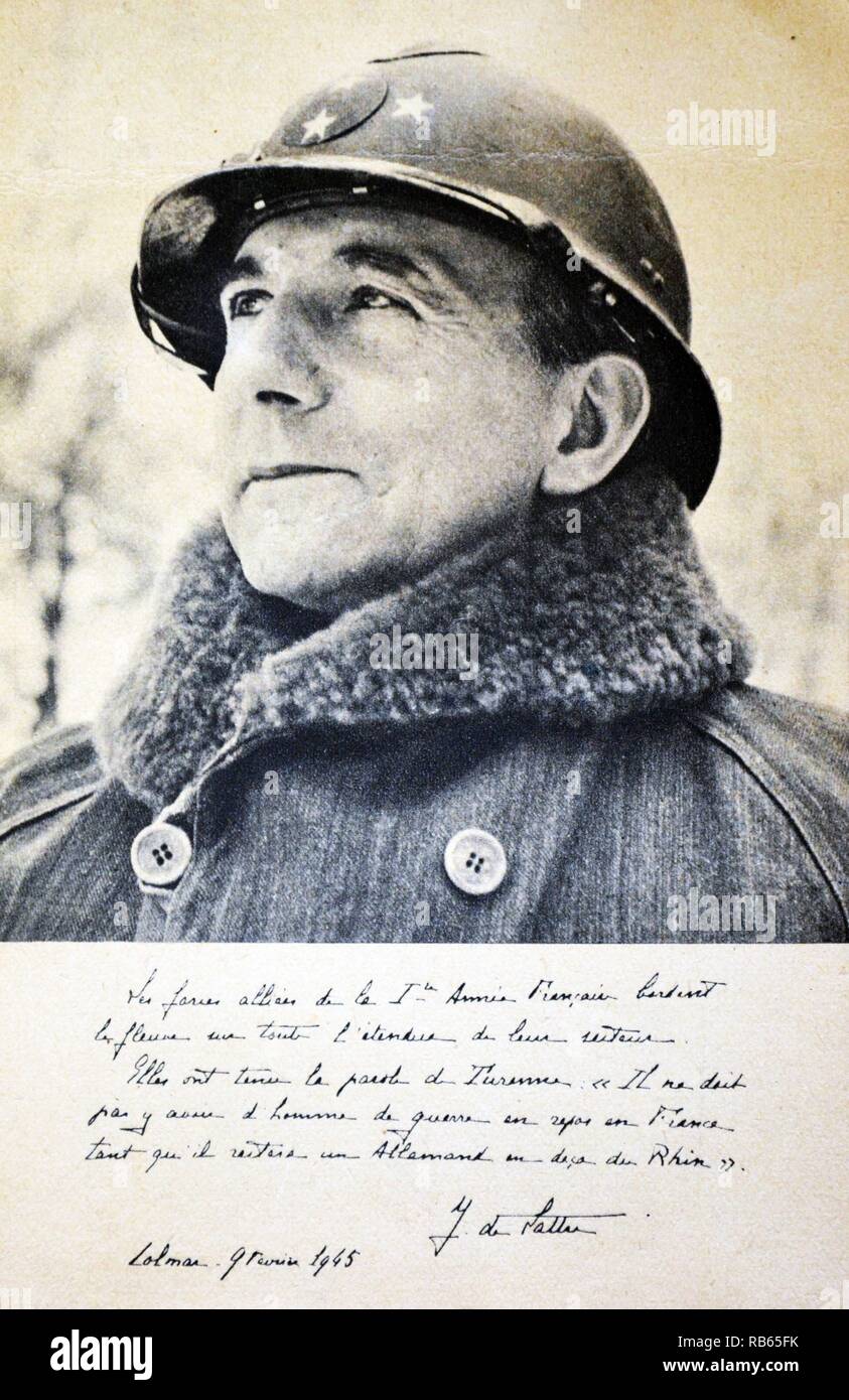 Jean Marie Joseph Gabriel de Lattre de Tassigny, GCB, MC (2 febbraio 1889 - 11 gennaio 1952) era un francese di eroe militare della II Guerra Mondiale e comandante nella prima guerra in Indocina. Foto Stock