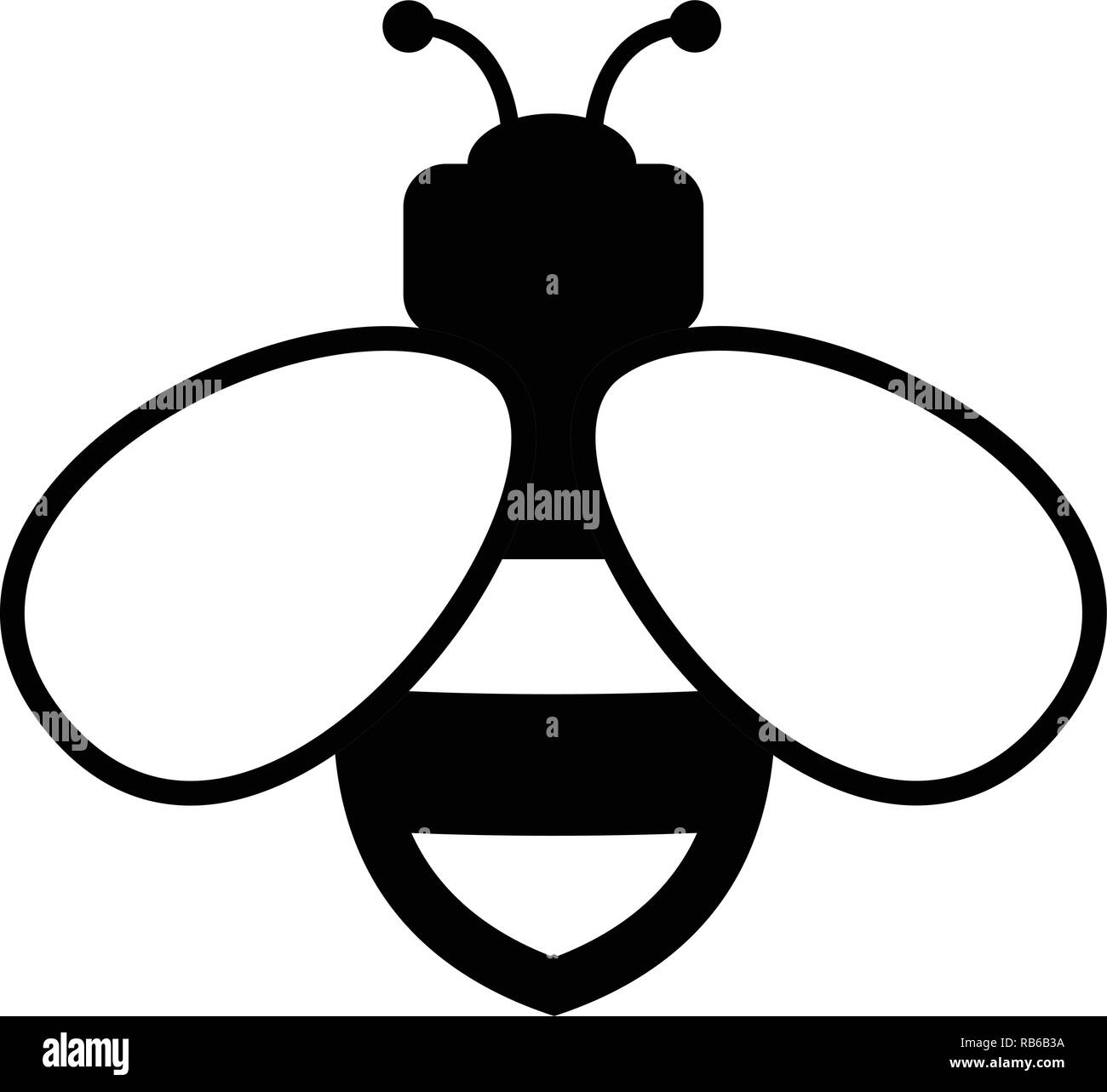 Vettore icona bee isolati su sfondo bianco.flat bumblebee logo cartoon. Il miele delle api semplice illustrazione Illustrazione Vettoriale