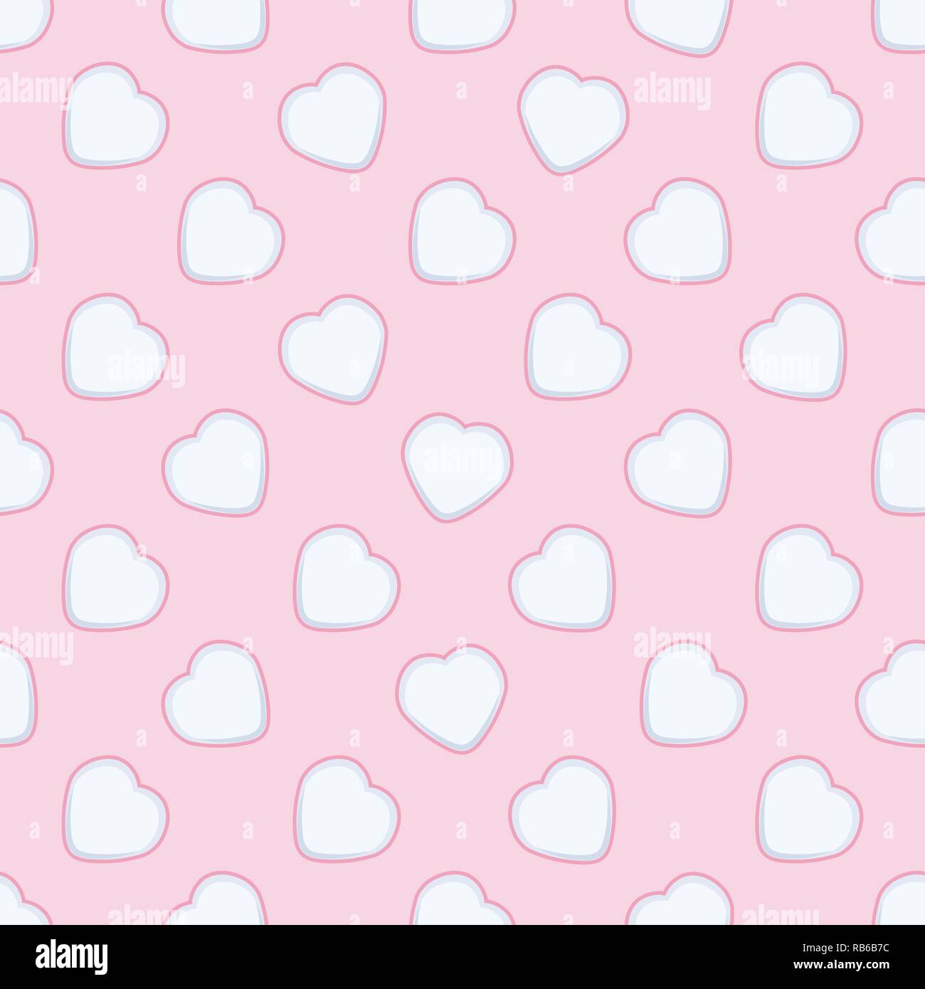Vettore sfondo senza giunture con cuori. amore romantico, matrimonio o il giorno di San Valentino senza giunture. pattern cuori bianco su sfondo rosa Illustrazione Vettoriale