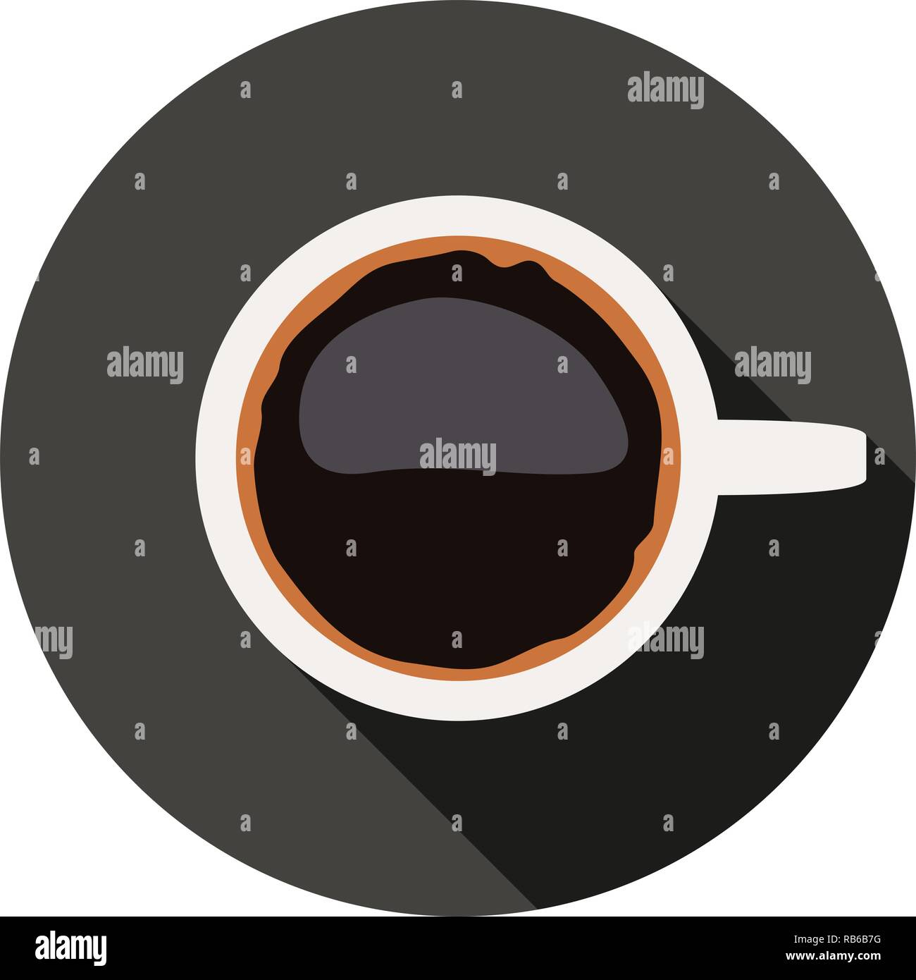 Vettore di tazza di caffè simbolo icona piana di caffè nero Illustrazione Vettoriale