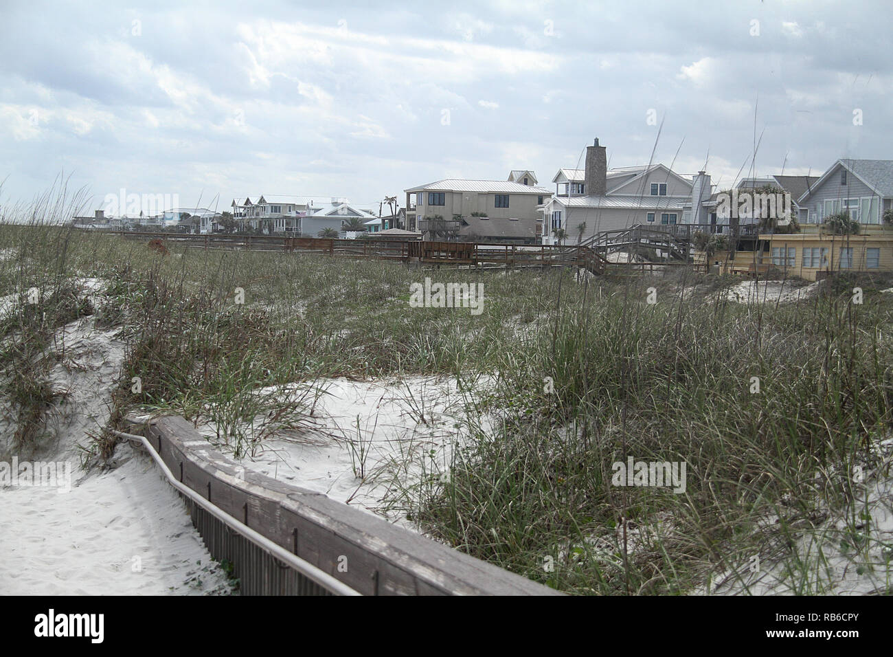 Case in affitto sulle rive dell'Oceano Atlantico, a Fernandina Beach, Stati Uniti d'America Foto Stock