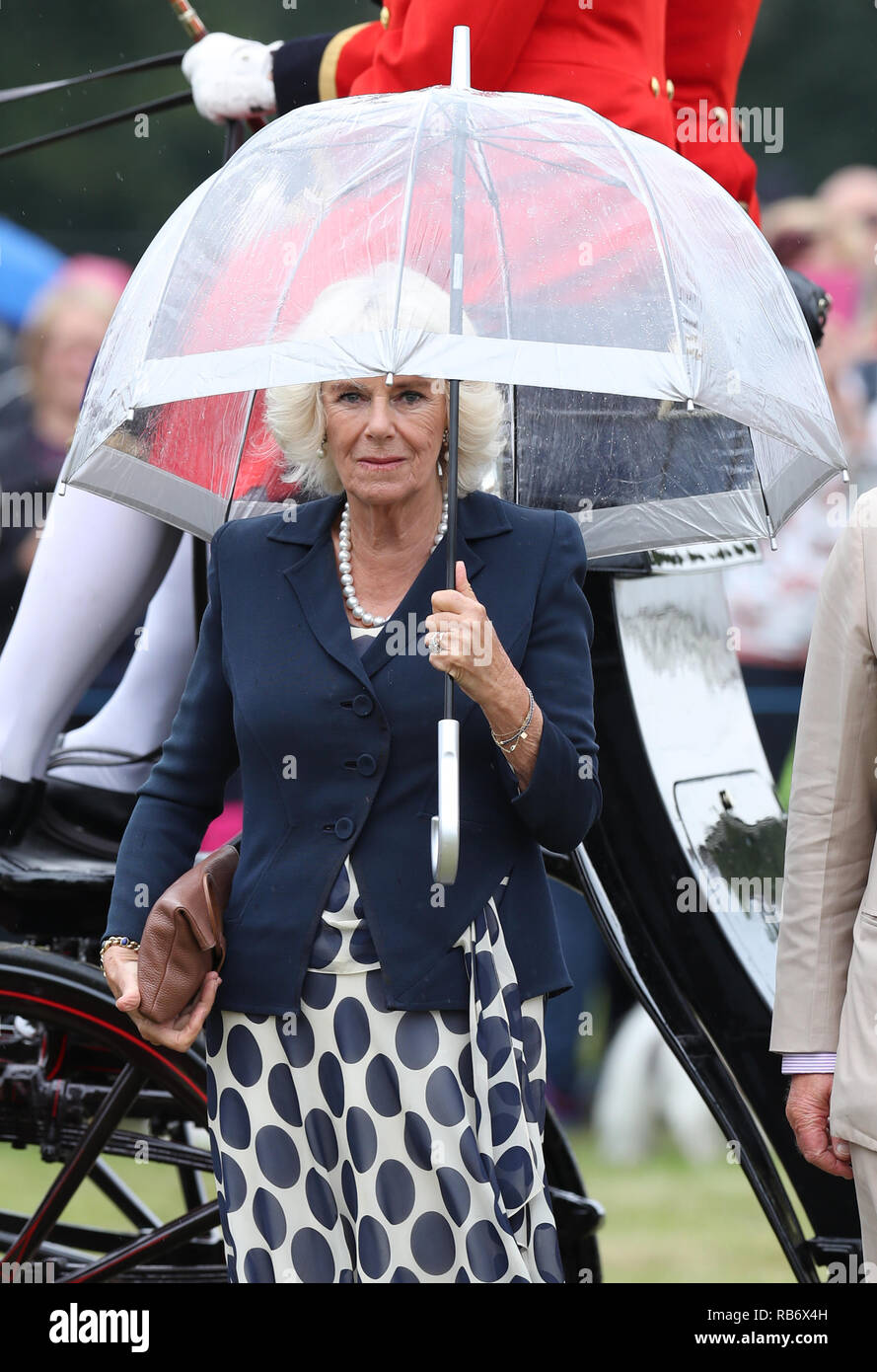 La duchessa di Cornovaglia frequentare il Sandringham Flower Show tenutosi presso il Royal Station wagon in Norfolk. Un giorno di show attira circa 20.000 visitatori ogni Foto Stock