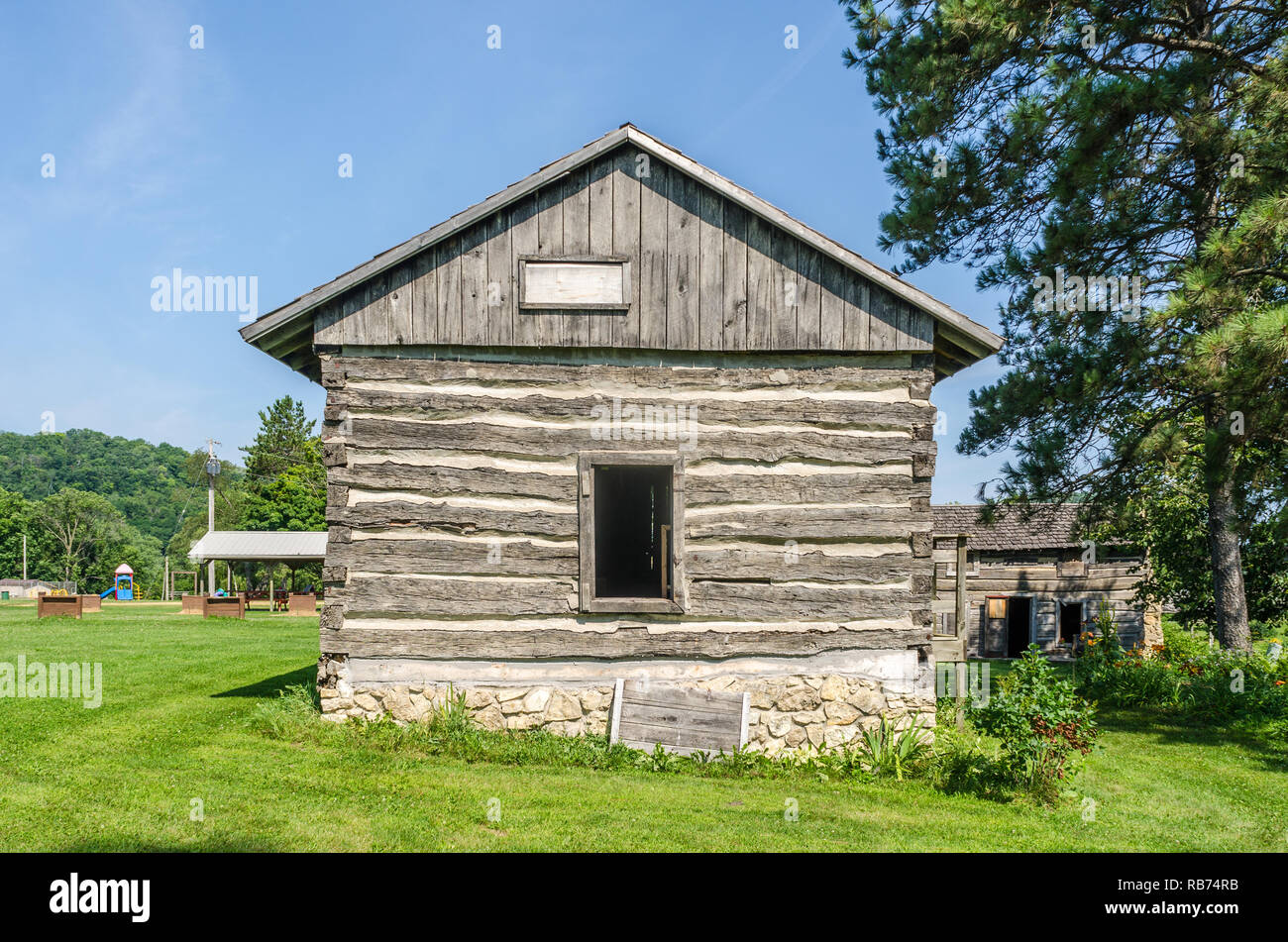 Log Cabin Heritage Park Foto Stock