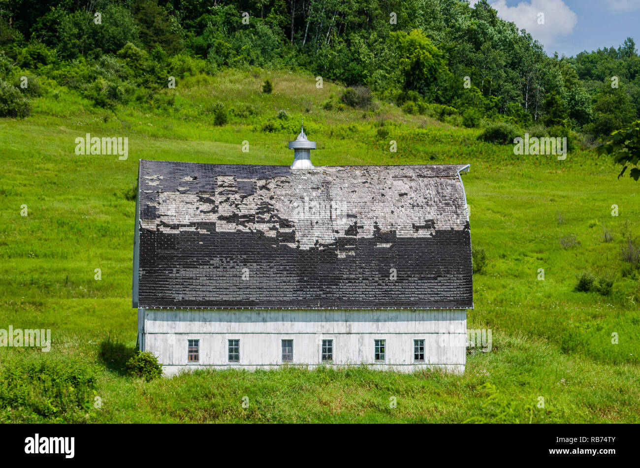 Il vecchio fienile in Wisconsin rurale Foto Stock